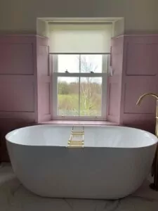 Sash Window Blinds Bathroom half Open
