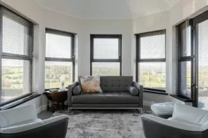 Elegant Venetian Blinds in a Dark Colour ToomeBridge