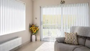 Modern white vertical blinds northern irelands stylish countryside living room