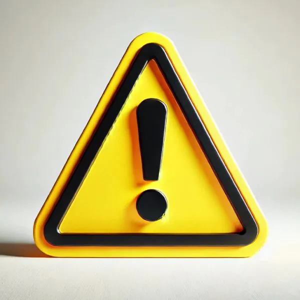 Caution symbol highlighting cleaning methods to avoid when maintaining vertical blinds