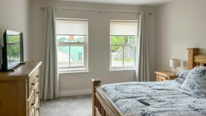 Roller Best Bedroom Blinds modern new build home northern ireland neutral and wooden tones