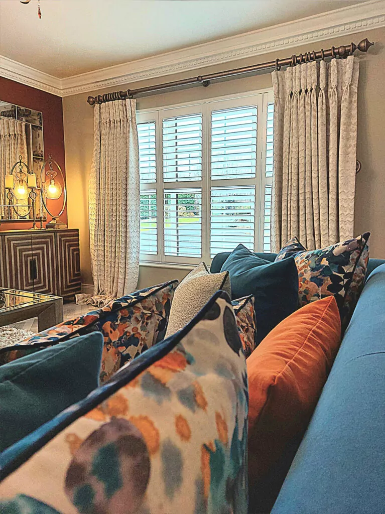 Living Room Blinds and Shutters