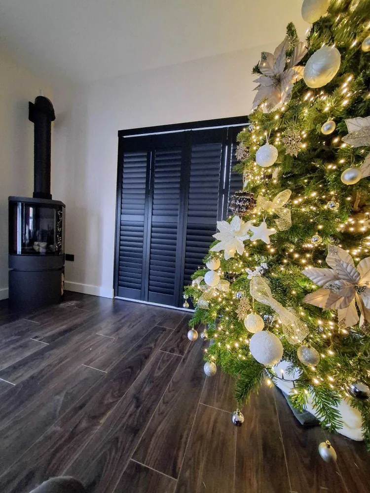 5★ Jet Black Shutters for Modern Living Room in Carrick