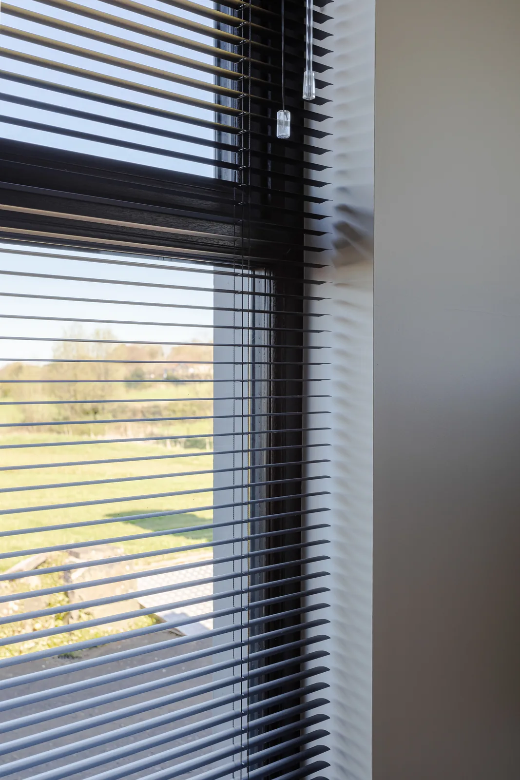 Venetian blinds showing adjustable horizontal slats