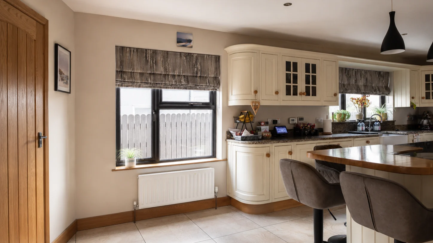 Made-to-measure Roman blind fitted in a Northern Ireland home