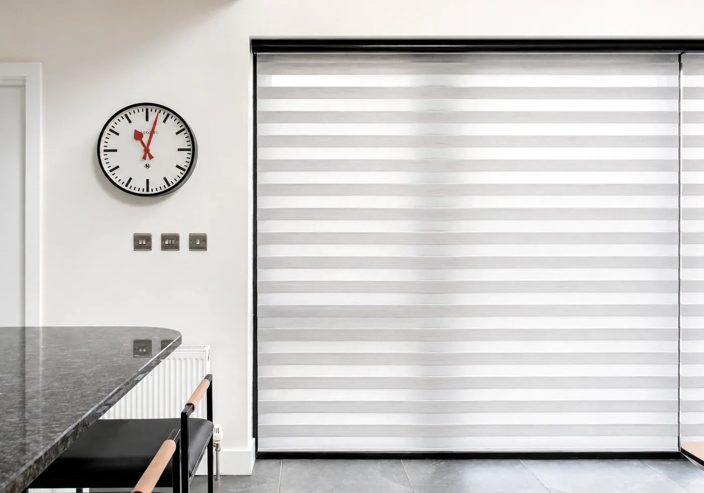 Motorised Day and Night blinds in a modern home