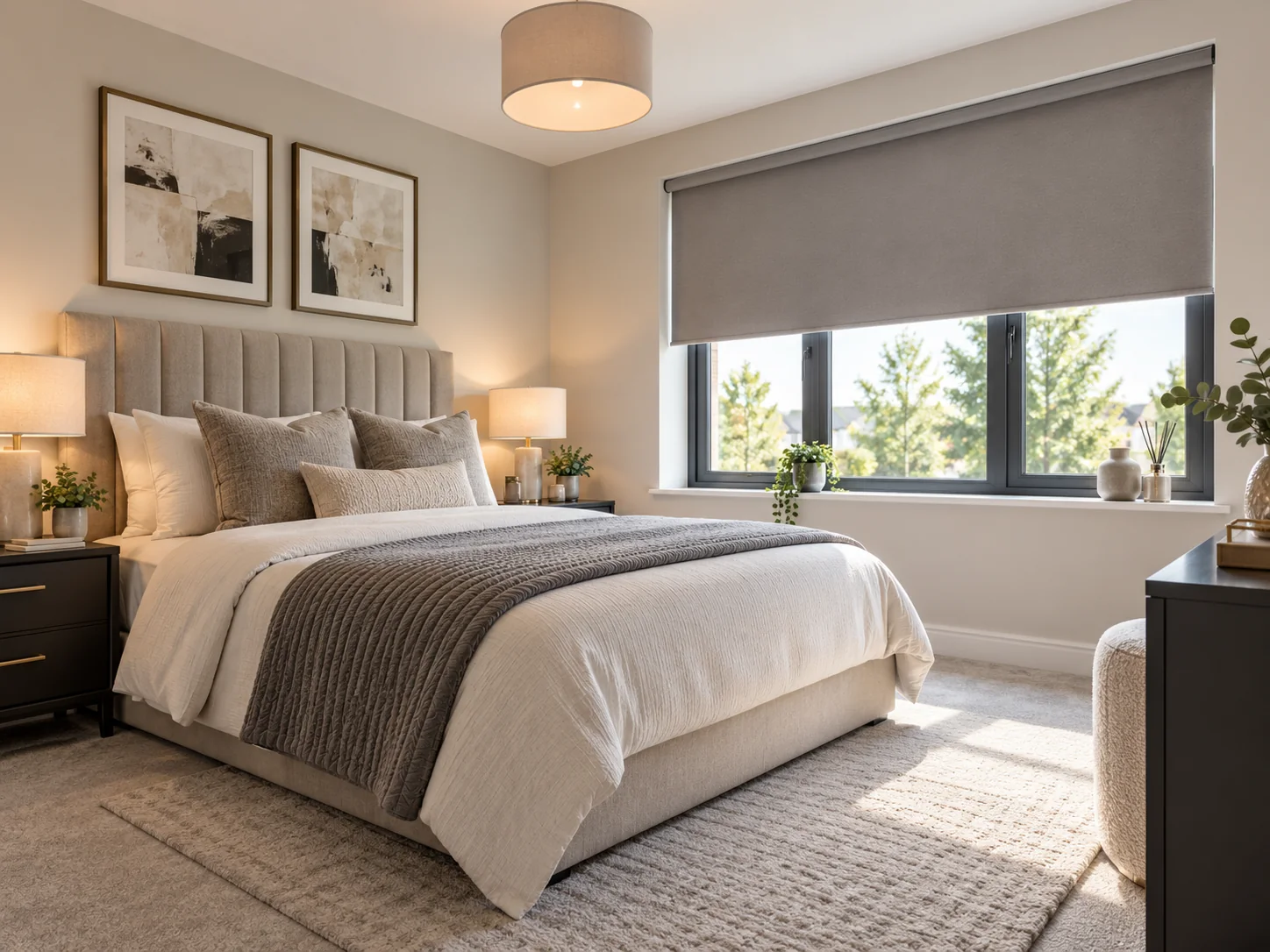 Ballynamoney View Lurgan bedroom blinds with blackout fabric