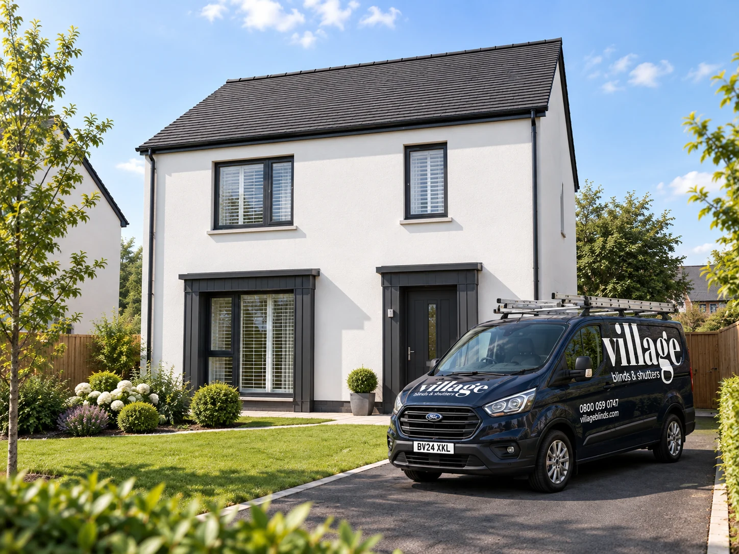 Enlerbank Comber blinds – official Kildare A18.1a garden room house type exterior at Enlerbank