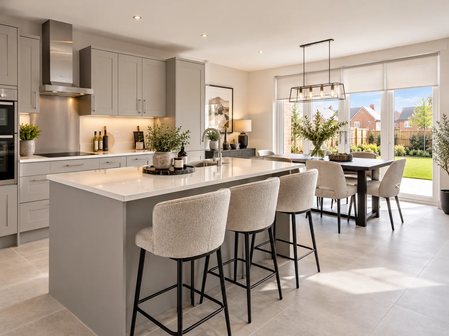Foxleigh Meadow Ballymoney kitchen blinds in a modern new home