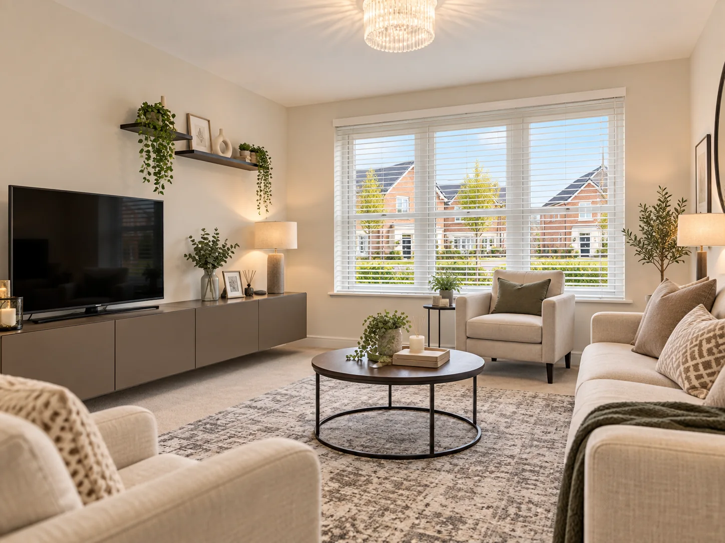 Foxleigh Meadow Ballymoney Blinds in a modern new build living room