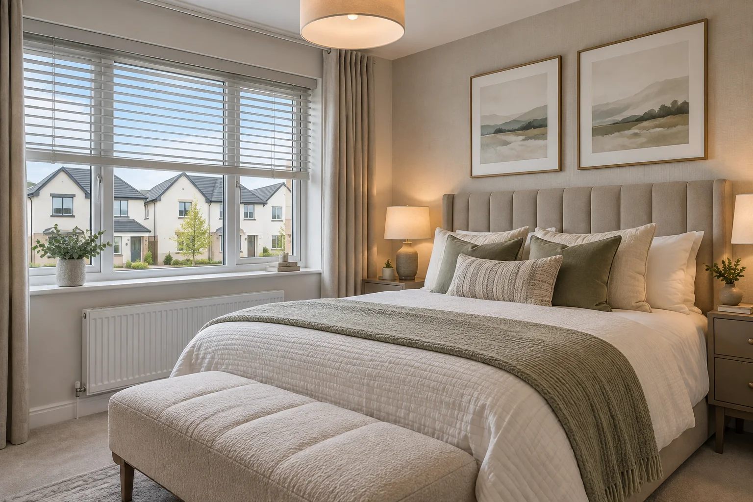 Foxton Wood South Ballymena Blinds in a modern family bedroom