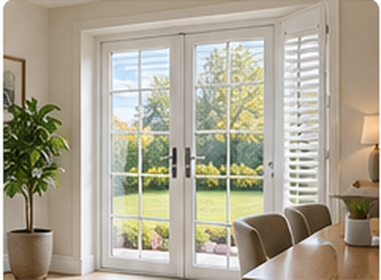Saul Green Downpatrick blinds for glazed garden doors