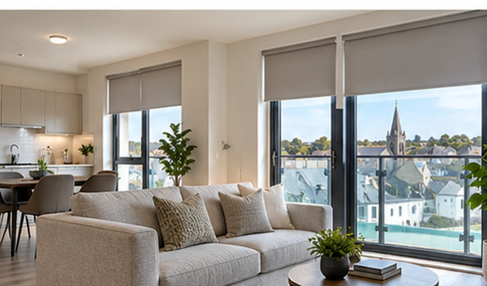 Whitkirk Square Ballywalter Blinds in an apartment living room