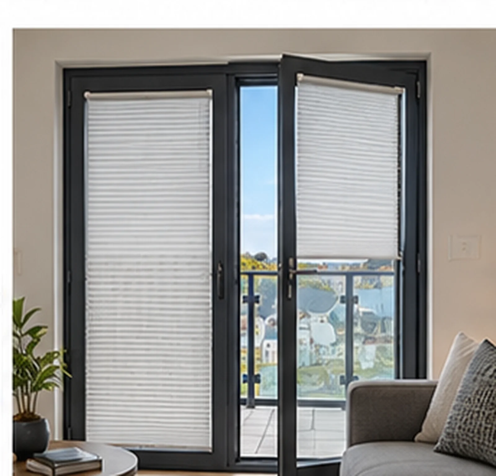 Perfect Fit blinds for Whitkirk Square Ballywalter balcony doors