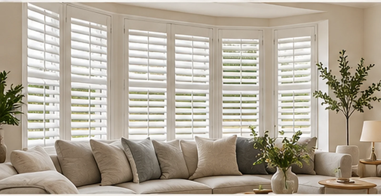 Wispy Hill Fintona Blinds and plantation shutters in a living room