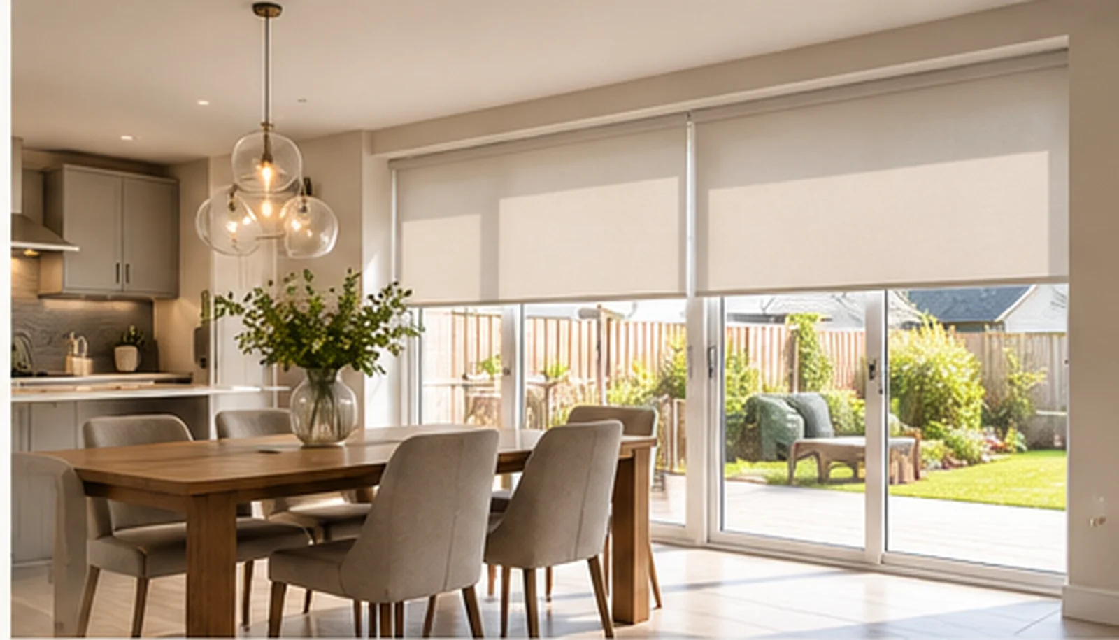 Wispy Hill Fintona motorised blinds on large glazed doors
